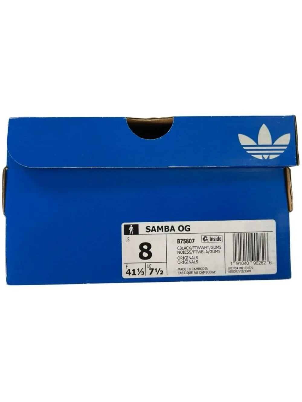 Adidas Samba OG Shoes Athletic Sports Black White Gum Rubber Sole Men's Sz 8 NEW